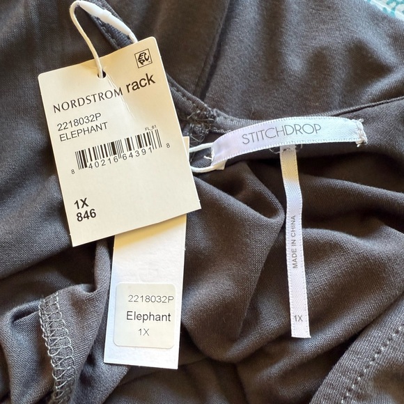 NWT Stitch Drop Sleeveless Wide Leg Jumpsuit in Color Elephant Size 1X - Picture 7 of 7